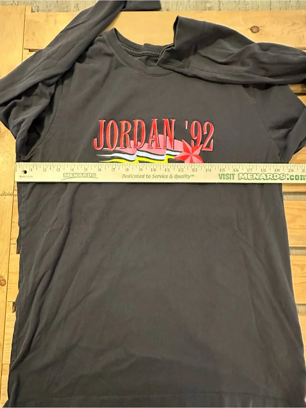 Mens Nike Jordan Summer 1992 Graphic Long Sleeve T Shirt Size L Black/Multicolor